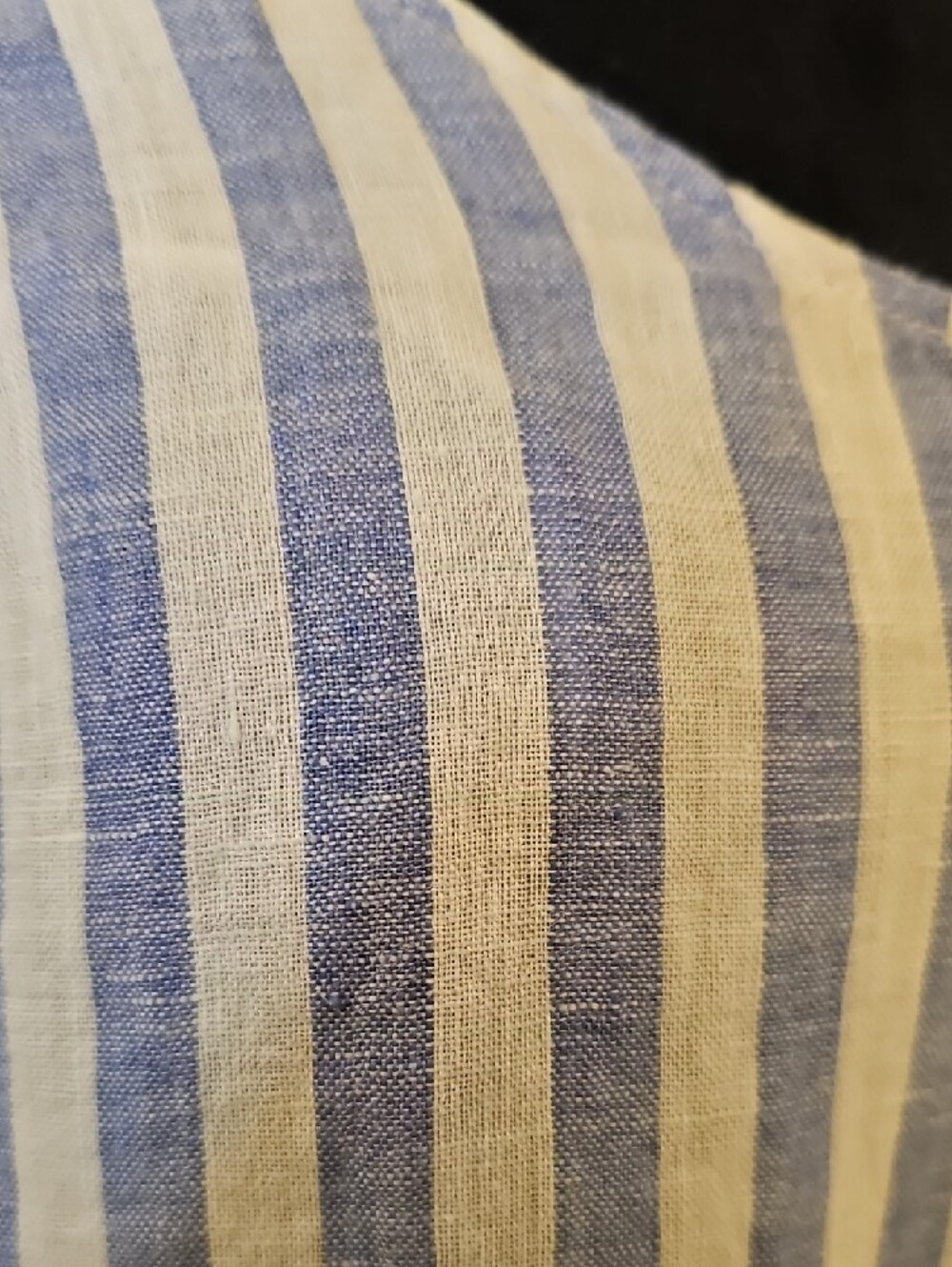 Nicole Miller Blue & White Vertical Stripe Linen Tank - Picture 5 of 6